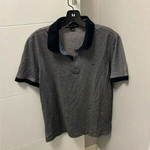 Michael Kors Polo Shirt Men's Size M Gray Black Logo